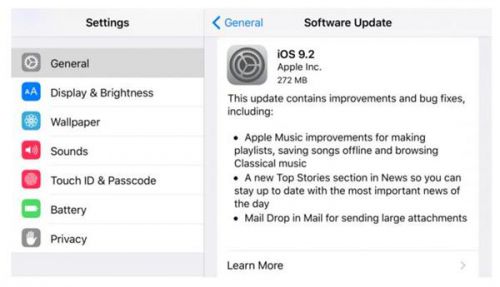 蘋果承認iOS9.2在iPhone6s中有電量顯示圖片